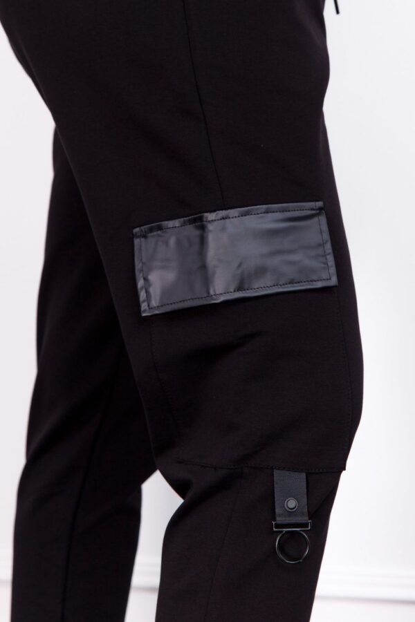 Bojówki czarne Spodnie z kieszonką Spodnie i leginsy